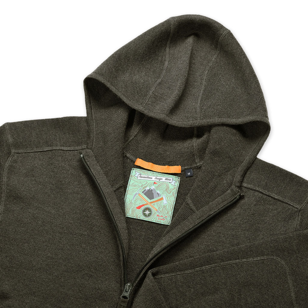Orion Merino Hoodie FZ - Hunter Green - Image 3