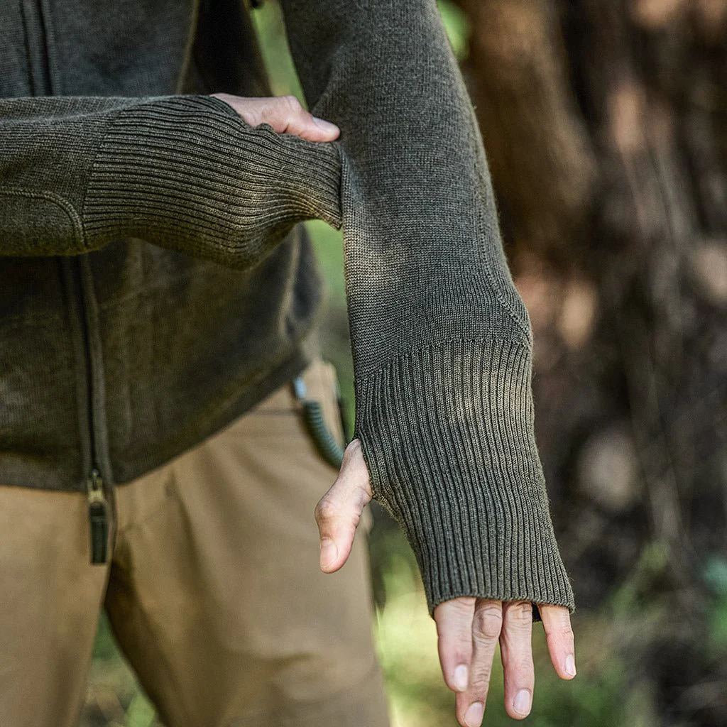 Orion Merino Hoodie FZ - Hunter Green - Image 5