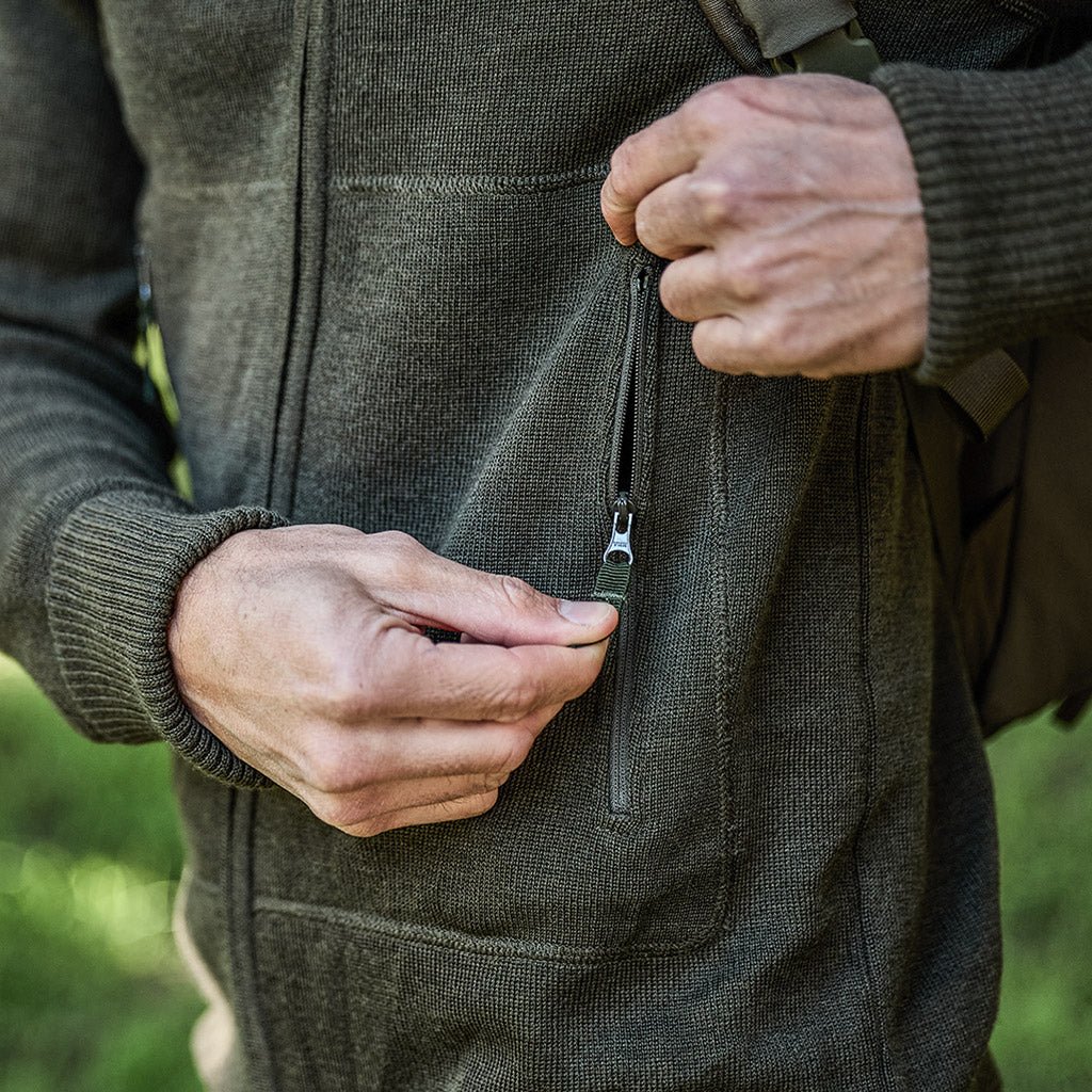 Orion Merino Hoodie FZ - Hunter Green - Image 6