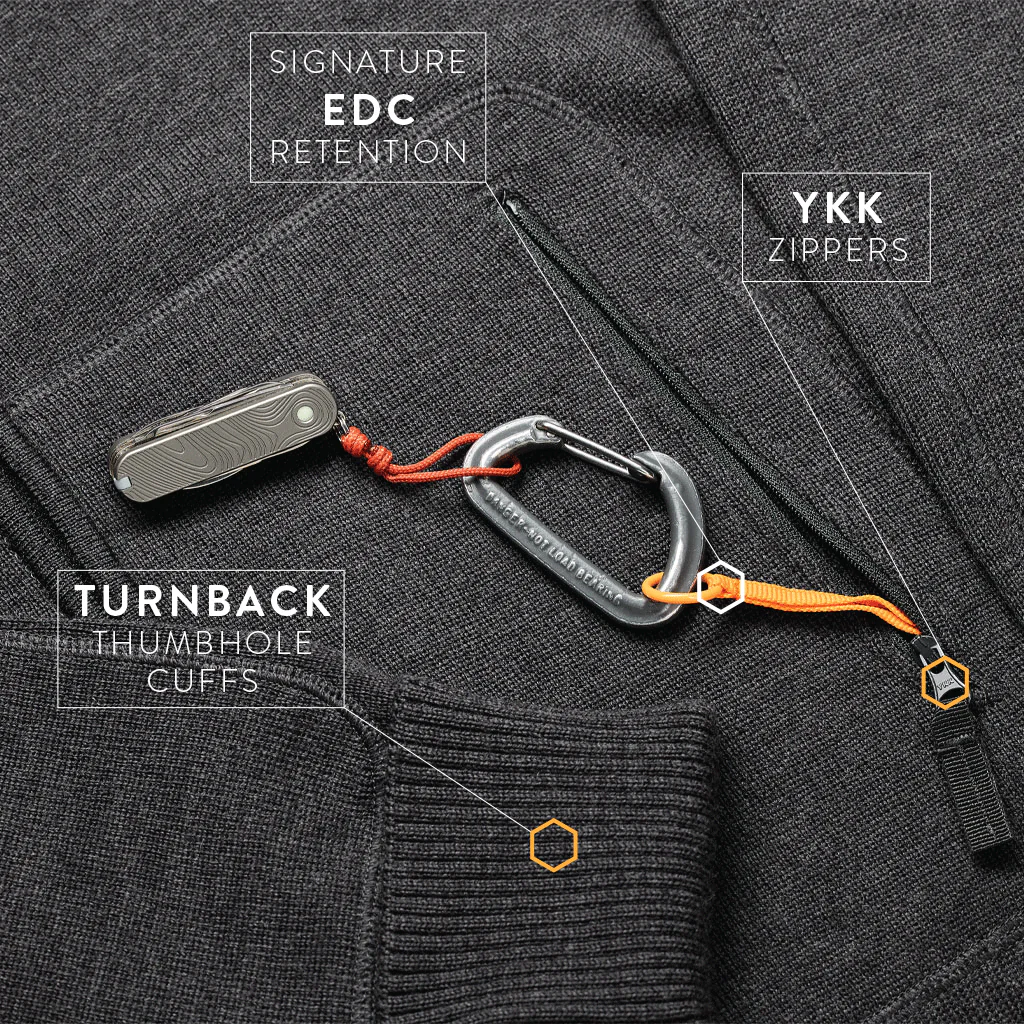 Orion Merino Hoodie FZ - Pursuit Black - Image 3