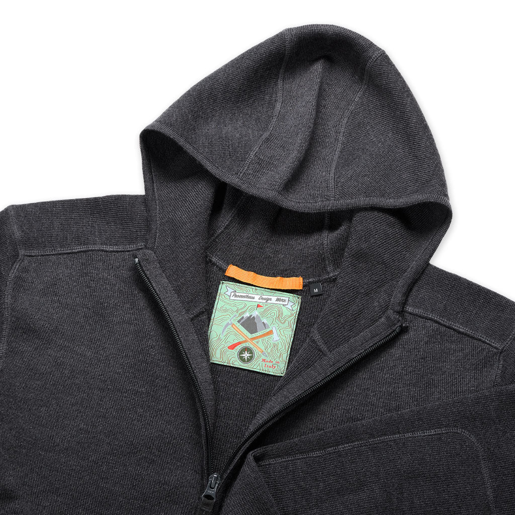 Orion Merino Hoodie FZ - Pursuit Black - Image 4