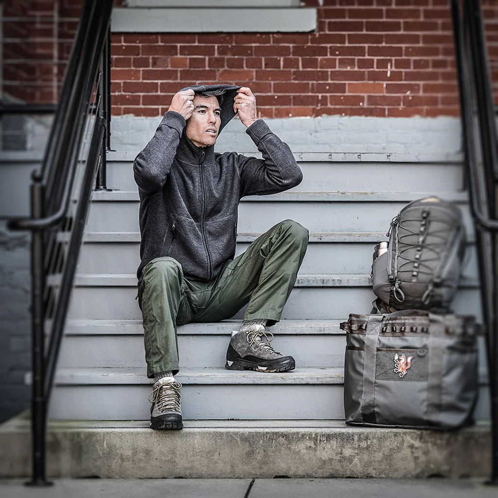 Orion Merino Hoodie FZ - Pursuit Black - Image 5