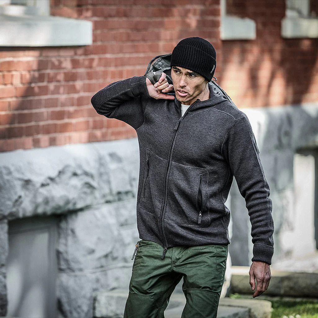 Orion Merino Hoodie FZ - Pursuit Black - Image 6